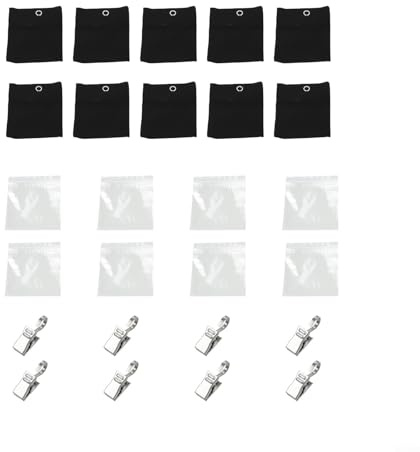 Pesi per tende da esterno, confezione da 8/12 sacchi di sabbia in tela da 425 g, clip fissa per tendaggi per padiglioni, autoadesivi, per stabilizzatori per patio e giardino (8 pezzi)