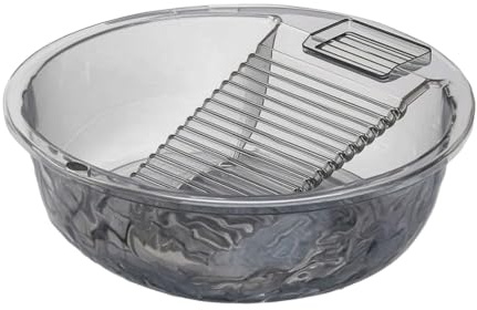 MCMUZKZS Lavabo de Lavado Sintético Cuenco Palangana con Plancha para Frotar y Capacidad Amplia para Necesidades Diarias y, Gris Transparente, Pequeño 32 9.5cm