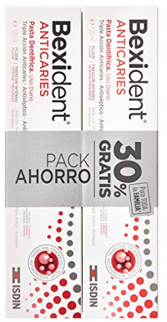 Isdin Bexident Anticaries, Pack Ahorro 30% EXTRA Pasta Dentífrica 12 5ml + 125 ml