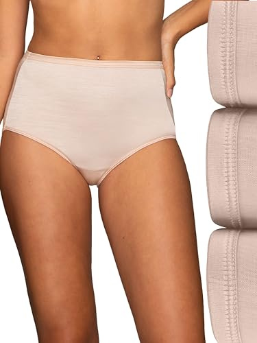 Vanity Fair Women's Illumination Brief Panties (Regular & Plus Size), (Pack of 3) - Rose Beige, 7