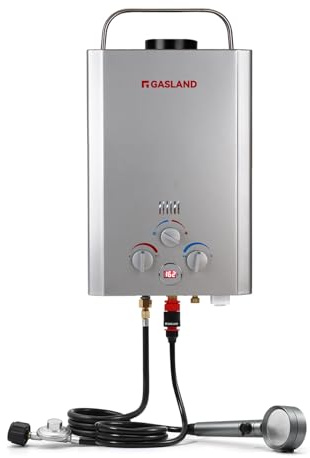 GASLAND BE158S Tankless Water Heater Propane – CSA Certified, 41,000 BTU, 1.58 GPM, Digital Display & Multi-Protection Portable Hot Water Heater for Camping, RV, Off-Grid & Outdoor Showers