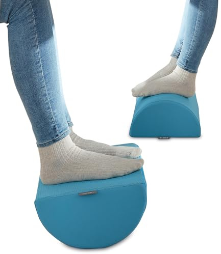Leitz Desk Foot Rest, Adjustable Leg & Knee Support, Suitable For The Home Office, Relieves Shoulder & Back Ache, Made From Foam With A Fabric Cover, Ergo Cosy Range, Calm Blue, 53710061