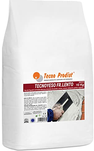 TECNO YESO LENTO de Tecno Prodist (SACO 10 Kg) Yeso de fraguado controlado. Ideal para enlucidos, revocos, tabiquería, grietas o agujeros