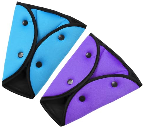 Juego de ajuste de cinturón de seguridad de 2 piezas, plegable y portátil, almohadillas suaves para los hombros, correas de hombro ajustables libremente, adecuado para niños, mujeres embarazadas, kit