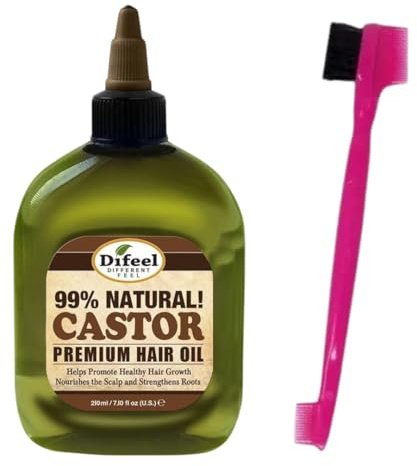 Olio per capelli naturale con olio di ricino 210 ml + RED by Kiss fissatore di bordo 3 in 1 – crescita dei capelli, idratazione in pelle capelu, gel per capelli per bambini con tenuta forte