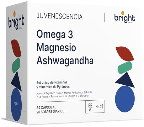 Omega 3, Magnesio, y Ashwagandha – Reduce Estrés, Mejora el Estado de Ánimo y el Sueño | 28 Dosis Diarias