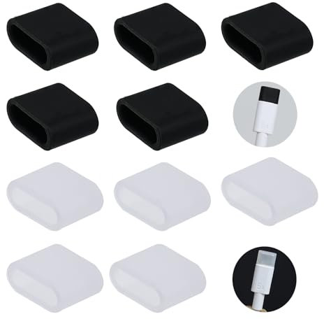 kiki fancy Tapa protectora USB-C (10 unidades, tapón antipolvo USB-C, plástico a prueba de polvo, protección contra el polvo del cable de carga, tapas para USB tipo C (transparente+negro)