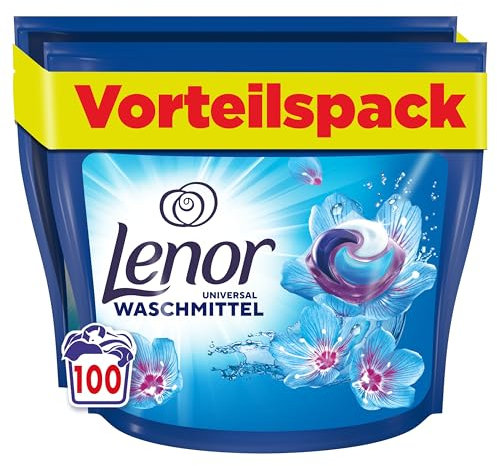 Lenor Waschmittel Pods, 100 Waschladungen, Aprilfrisch, Vollwaschmittel, Langanhaltende Frische & Geruchsentfernung Bei Kaltwäsche