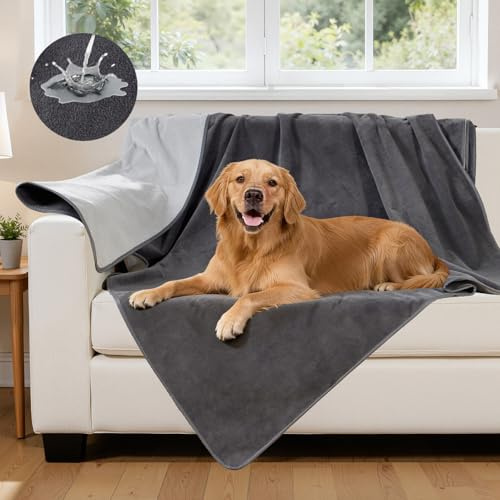 Autsel Manta Impermeable para Perros y Gatos 102x152cm - Manta Reversible y Suave para Sofá y Cama con Triple Capa Antihumedad, Protege contra Humedad y Manchas, Ideal para Parejas y Mascotas