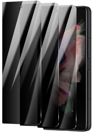 3 delar integritetsskydd för Samsung Galaxy Z Fold 3, anti-spion, härdat glas, 9H hårdhet, bubbelfri