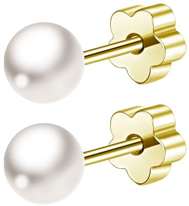 Mochity Boucles d'oreilles en perles pour femmes, 3/4/5/6/7/8mm Perles Boucles d'oreilles en Acier Inoxydable 316L, Helix Piercing Hypoallergénique