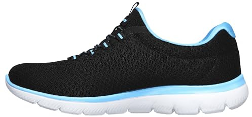 Skechers Women's Summits Sneaker, Black/Turquoise, 9 M US