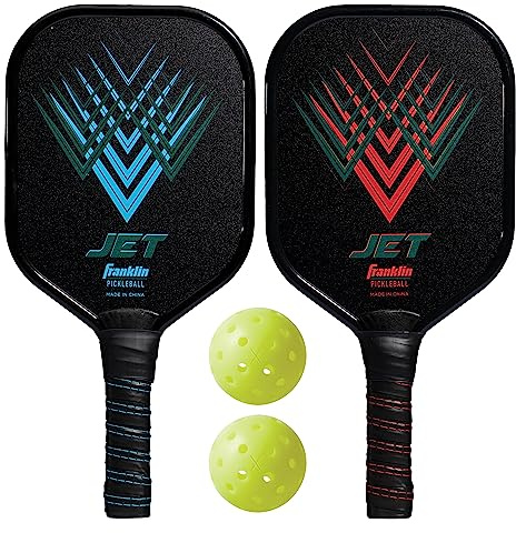 Franklin Jet - Juego de Pickleball para 2 Jugadores, Aprobado por USAPA, paletas de Aluminio, Bolas X-40, Agarre cómodo