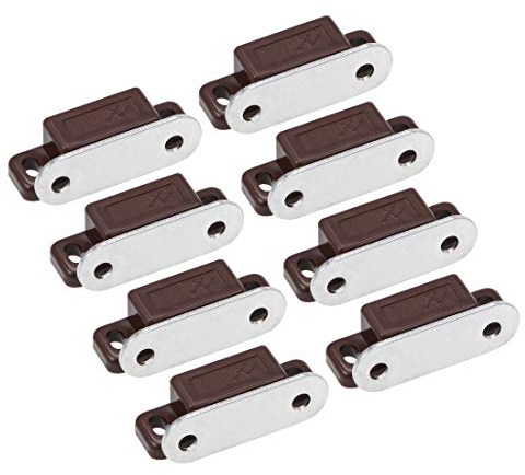 sourcing map Loquet Magnétique Aimant Porte Placard pour Ferme Porte Armoire meuble Marron 8Pcs