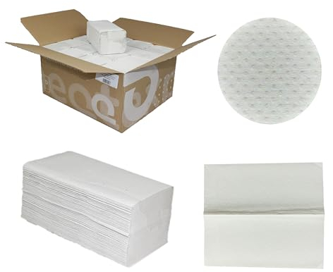 3200 saugstarke, günstige Falthandtücher für alle gängigen Spender | 2-lagig | 23x21 cm | weiß | V-Falz | 16 Päckchen a 200 Tücher= 3200 Tücher im Karton | Huchtemeier