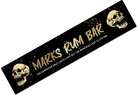 Tappetino da bar personalizzato piccolo Rum – nero oro speziato rum stampato casa bar mat L102