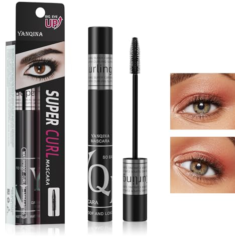 OKENTEN Rímel de fibra de seda 4D,Mascara voluminosa negra,Mascara impermeable de gran pestaña y gruesa,Extensión de pestañas dramática