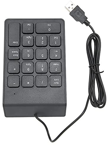 Vikye USB Numeric Keypad, Portable Slim Mini Number Pad, Wired Keyboard, 18 Keys Numeric Pad for Office Tool Financial Tax Accounting