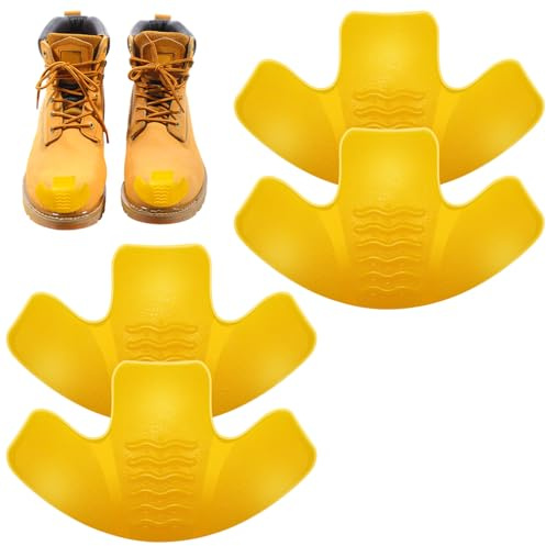 Bencailor Protectores de dedos para botas, 4 unidades, protectores de botas de trabajo, protector de botas de trabajo, cubierta de dedos para botas, camping, protectores de escalada (marrón claro)