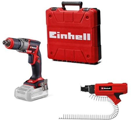 Einhell Professional Akku-Trockenbauschrauber TP-DY 18 Li BL-Solo Power X-Change (18 V, Brushless, Tiefenanschlag, Dauerbetrieb, inkl. Bit + Magazinaufsatz, ohne Akku)