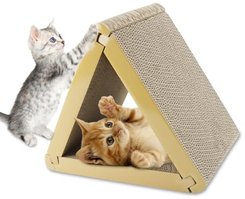 SilverChry Planche Gratter Triangulaire Chaton, Griffoir ChatsCarton, Tapis Griffoir Chat, Tapis GrattoirChat, Planche Gratter Six CôtésChat, Tapis CartonChat, Carton Ondulé