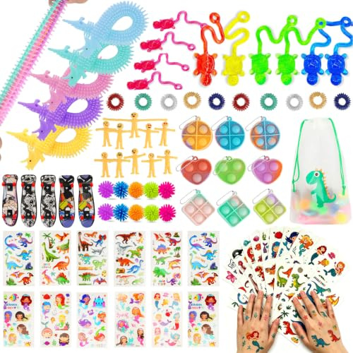 JUAUO 80 Pcs Fidget Toy Set, Juguetes Estrés y Ansiedad para Niños y Adultos, Antiestrés para Autismo y Tdah, Juguetes Sensoriales para Fiestas de Cumpleaños de Niños