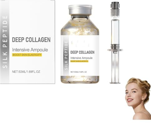 AIPWEYT Péptido de seda Deep Colágeno Intenso Lifting Ampolla, suero facial antienvejecimiento, ampolla para alisar líneas finas y arrugas, 50 ml