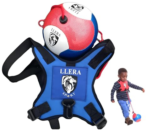 Llera Sport Balón de Fútbol Infantil con Arnés | Entrenador de Patadas Tamaño 2 para Niños de 2 a 6 Años | Kit Completo Ajustable | Juguete Educativo Activo | Regalo Original para Niños y Niñas