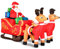 MONZANA® Aufblasbarer Weihnachtsmann mit Schlitten LED Beleuchtet Groß Rentiere IP44 Außen Weihnachten Santa Weihnachtsdeko Weihnachtsfigur Nikolaus