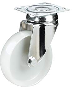 Polyamid Edelstahl Apparaterollen ø 60mm Plattenbefestigung, rostfrei, Polyamidrad, Gleitlagerung, Lenkrolle, Edelstahl, VA, VA2, Inox