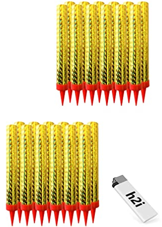 h2i Eisfontäne 24 Stück Eissterne Zaubersterne Fontäne in Gold für Verlobung Hochzeit Geburtstag, Jugendparty Tischfeuerwerk, Deko für Torten Kuchen