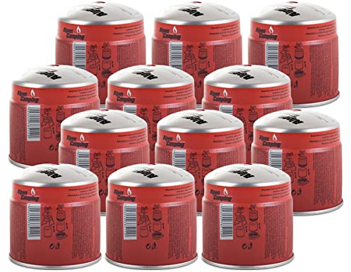 ALPENTECH - Confezione 12 cartucce gas 190 g butano propano forabile sicurezza stop-gas