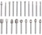 HPMAISON Lot de 20 Fraises Rotatives en Carbure de Tungstène HSS avec Cutter à Tige de 3 mm pour Outils Rotatifs Dremel pour le Travail du Bois, la Sculpture, la Gravure, le Perçage