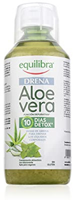Equilibra Suplementos Dietéticos, Aloe Vera Drena, Suplemento a Base de Aloe Vera para el Drenaje de los Líquidos Corporales y la Función del Tracto Urinario, con Jugo de Manzana, Botella de 500 ml