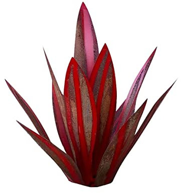 HoveeLuty Tequila Sculpture Rustique Metal Agave Plant Iron Art Agave Sculpture State Garden Yard Art Decoration 35 Cm Rouge Foncé
