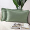 Madizz 2er Set Kissenbezügen aus Wildleder mit Fransenquasten Weiche dekorative Kissenbezüge für Sofa Schlafzimmer Kissenhülle Hellgrün 30x50 cm Rechteckig