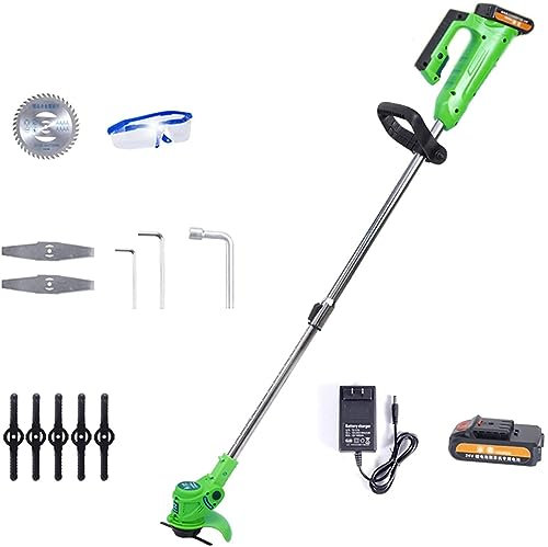 HYQHYX Tosaerba Batteria Forbici Erba a Batteria Rasaerba Elettrico 21V Rasaerba Elettrico Rotante a Batteria Portatile con Impugnatura a Forma di U
