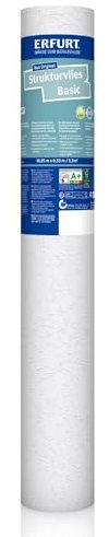Erfurt Strukturvlies Basic 406 überstreichbare Vliestapete weiß Strukturtapete 1 Rolle 10,05 x 0,53m