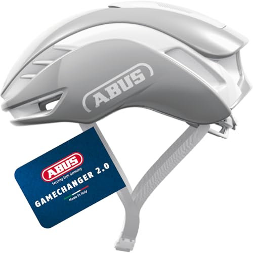 ABUS Rennradhelm Gamechanger 2.0 - High Performance Aerohelm mit optimierter Aerodynamik und Belüftung - für Damen und Herren - Größe S, Pure Grey