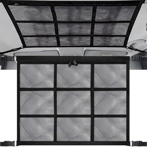 Tienda Techo Coche 80cm*55cm Camper Furgoneta Accesorios Turgoneta Camper Red Techo Furgoneta Camper Camper Furgoneta Redes de Almacenaje para Coche Red Techo Turgoneta Red de Equipaje con Ganchos