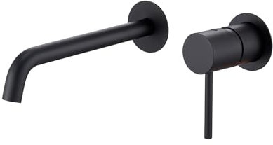 GALYON IMEX Grifería Empotrada Monomando GLM039, Latón,Acabado Moderno, Diseño en Dos Partes Independientes, Serie Monza (Negro Mate)