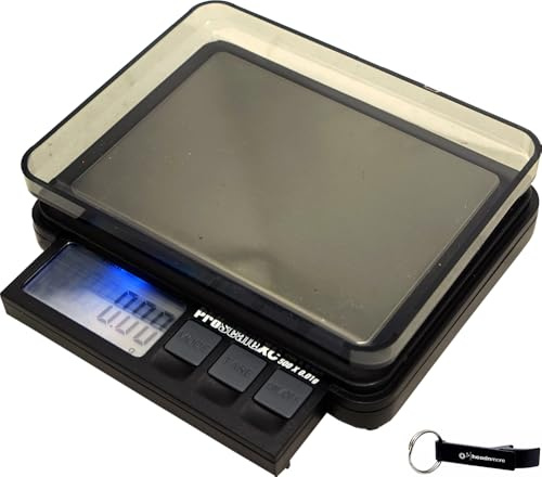 HEADNMORE® Bundle – PROSCALE® digitalvåg fickvåg XC501 (500 x 0,01 g) HEADNMORE® nyckelring