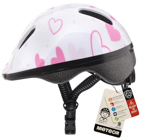 Meteor Kids Bike Helmet Toddler & Child Cycling Helmet, Lightweight Adjustable Scooter & Skate Helmet with Airflow Vents, Washable Padding, Safety Head Protection