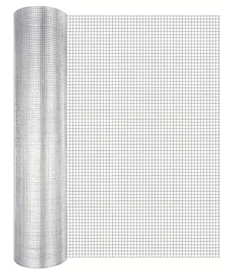 Rete Metallica Zincata Elettrosaldata Per Recinzioni Maglia Piccola Quadra 12,5x12,5 mm per Voliere Gabbie Uccelli Orti e Giardino Rotolo h.100 cm. x 15 mt.