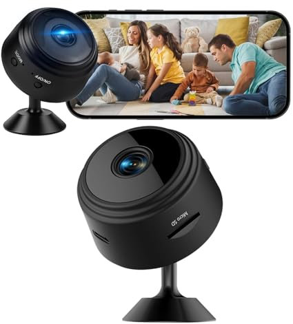 Générique Camera Surveillance WiFi Exterieure sans Fil 1080P - Mini Camera Espion Intérieur/Extérieur avec Détection Mouvement, Vision Nuit, Alerte - Caméra Sécurité Maison