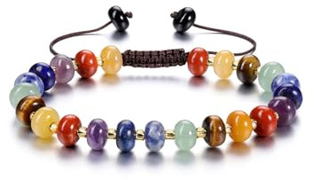 CrystalTears Chakra Crystal Bracelets Gifts for Women Ladies, Natural Stone Healing Gemstone Beaded Bracelet Summer Bracelet Jewellery Present for Women Mum Girls Her Birthday