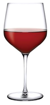 NUDE Red Wine Glasses Set of 2, Refine Burgundy – Crystal Long Stem Burgundy Red Wine Glasses with Traditional Bowl and Tapered Rim, Lead-Free, Dishwasher Safe, 21.25 oz