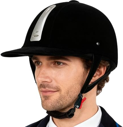 Casco da equitazione | Protezione della testa in velluto | Casco leggero da equitazione per competizione e allenamento | Per competizione, campo, ciclismo, skateboard, adatto per uomini, adolescenti