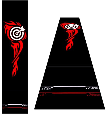 THMINS Darts Mat with Oche Line, Non-Slip Floor Mat with Standard & 210cm Beginner Throw Lines
