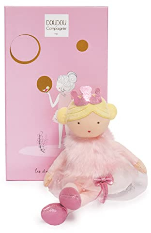 Jolijou - Puppe Prinzessin aus blondem Stoff – Oriane – Die kostbaren Damsels – Geschenkbox – 30 cm – elegantes Plüschtier – Geschenkidee zur Geburt Mädchen – DC3400